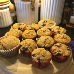 Healthy Blueberry Oat Bran Muffins