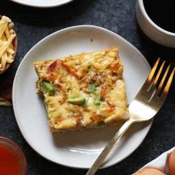 Healthy Breakfast Casserole with Sweet Potato Hash Browns
