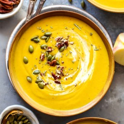 Healthy Butternut Squash and Apple Soup (Vegan)