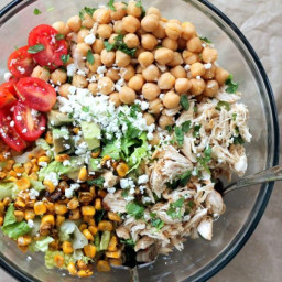 Healthy Chicken Chickpea Chopped Salad