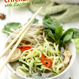 Healthy Chicken Pho with Zucchini Noodles