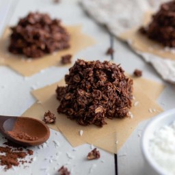 Healthy Chocolate Haystack Cookies (No-bake, Gluten-free)