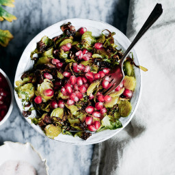 Healthy Christmas Brussel Sprouts With Pomegranate