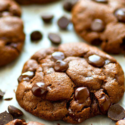 Healthy Coconut Oil Double Chocolate Chip Cookies