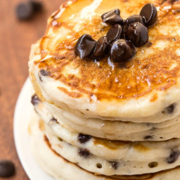 Healthy Fluffy Low Carb Chocolate Chip Pancakes