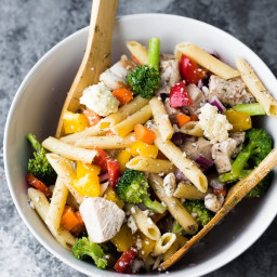 Healthy Greek Chicken Pasta Salad
