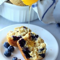 Healthy Greek Yogurt and Honey Blueberry Muffins