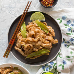 Healthy Instant Pot Thai Peanut Chicken and Noodles