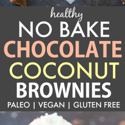 Healthy No Bake Chocolate Coconut Brownies