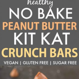 Healthy No Bake Peanut Butter Kit Kat Crunch Bars