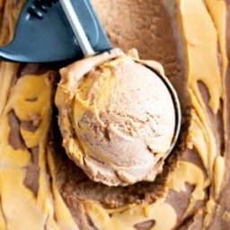 Healthy No Sugar Added Chocolate Peanut Butter Ice Cream (Vegan, Dairy-Free