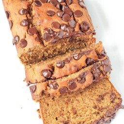 Healthy Peanut Butter Banana Bread w/ Chocolate Chips