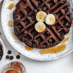 Healthy Protein Chocolate Waffles (Whole Wheat)