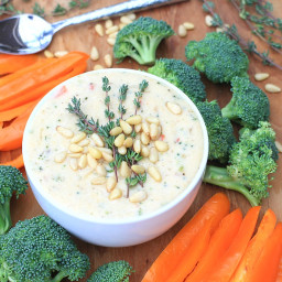 Healthy Queso Dip w/ Broccoli, Bell Peppers, and Parmesan Cheese + The Scoo