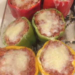 Healthy Quinoa and Ground Turkey Stuffed Peppers