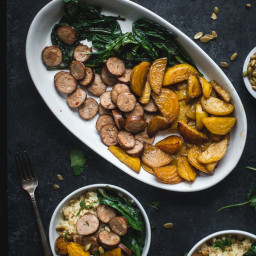 Healthy Roasted Golden Beet and Sausage Bowl (GF)