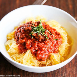 Healthy Slow Cooker Turkey Bolognese Sauce with Spaghetti Squash