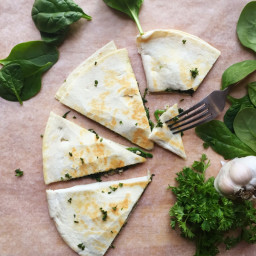 Healthy Spinach and Brie Skillet Quesadilla, Under 250 Calories