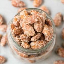 Healthy Sugar Free Cinnamon Candied Almonds (Keto, Paleo, Vegan)