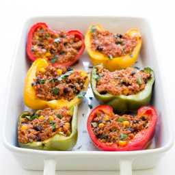 Healthy Turkey and Quinoa Mexican Stuffed Peppers
