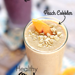 Healthy Oat Smoothies ~ Blueberry Muffin Smoothie & Peach Cobbler Smoothie
