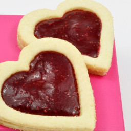 Heart Shaped Butter Cookies with Jam