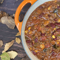 Hearty Bison Chili Recipe with Roasted Vegetables