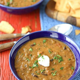 Hearty Lentil & Black Bean Soup with Smoked Paprika