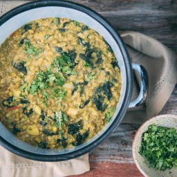Hearty Mung Bean Stew with Kale
