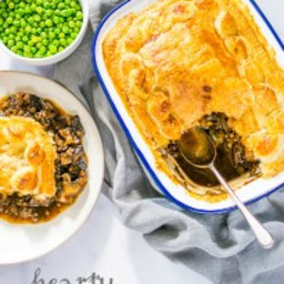 Hearty Mushroom, Ale and Lentil Pie