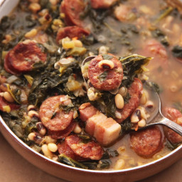 Hearty One-Pot Black-Eyed Pea Stew With Kale and Andouille Recipe