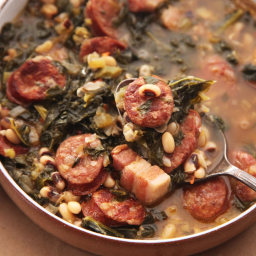 Hearty One-Pot Black-Eyed Pea Stew With Kale and Andouille