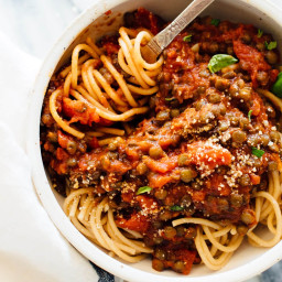 Hearty Spaghetti with Lentils & Marinara Sauce