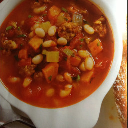 Hearty Tomato, Sausage and Bean Soup