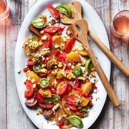 Heirloom Tomato Salad with Charred Corn and Pepper Salsa