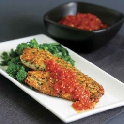 Herb and Parmigiano Crusted Tilapia with Quick Tomato Sauce