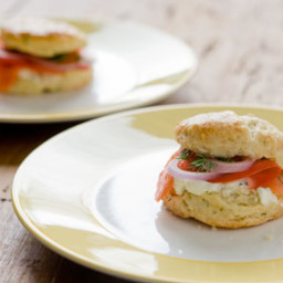 Herb Biscuits with Smoked Salmon and Creamy Chive Spread