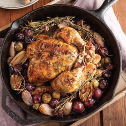 Herb-Butter Roasted Chicken with Muscadines