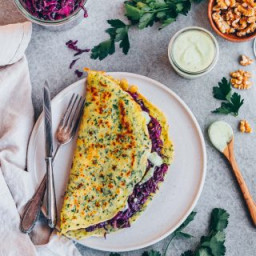 Herb Crepes with red cabbage filling