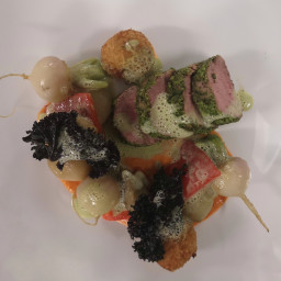 Herb Crusted Poached Lamb Loin
