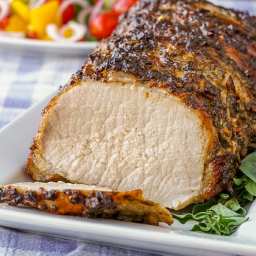 Herb Crusted Pork Loin Roast. Plus a complete menu with 3 side dishes!