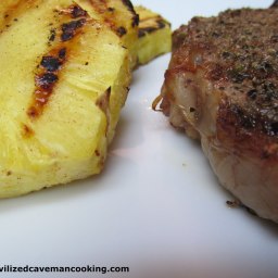 Herb Crusted Ribeye with Grilled Honey Pineapple