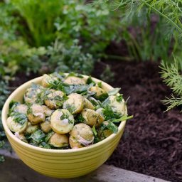 Herb Garden Potatoes with Fresh Spinach and Lemon