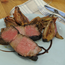 Herb-Roasted Beef Rib-eye with Roasted Shallots