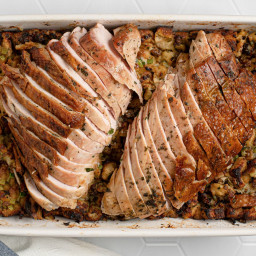 Herb-Roasted Turkey Breast and Stuffing (Thanksgiving for a Small Crowd) Re
