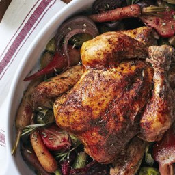 Herbed Chicken with Beets and Brussels