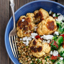 Herbed Couscous Recipe with Roasted Cauliflower 
