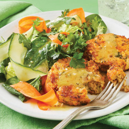 Herbed Salmon Cakes with Green Salad