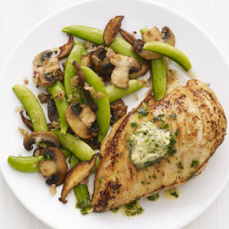 Herbed Chicken with Snap Peas and Mushrooms