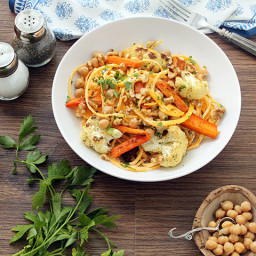 Herbed Ricotta Butternut Squash Noodles with Walnuts, Chickpeas and Cumin-R